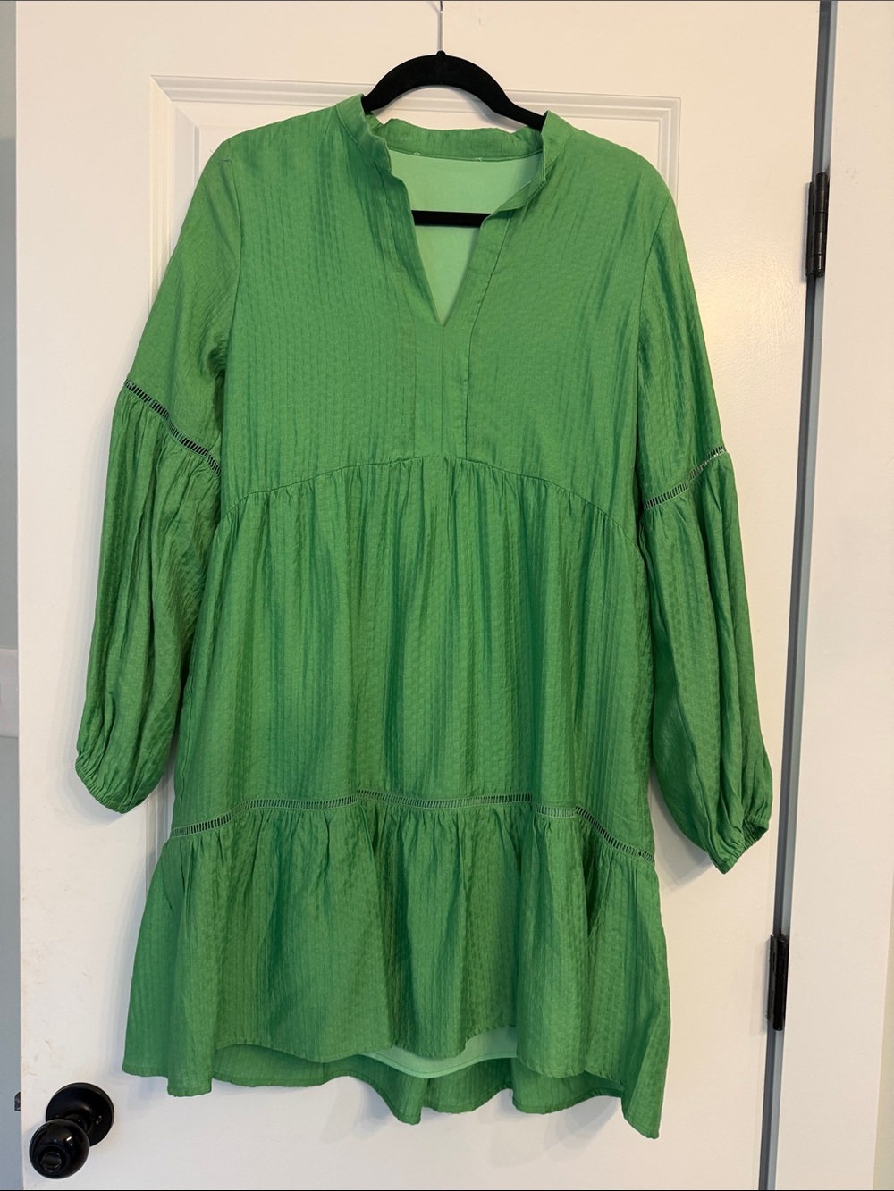entro Green Tiered Peasant Dress